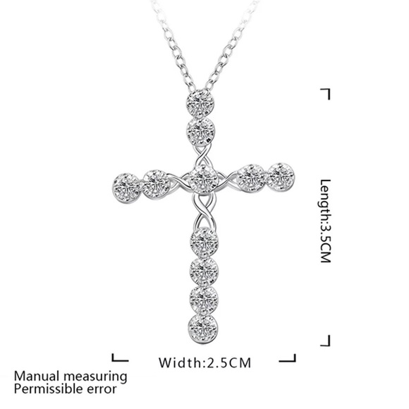 Last one price reduction New 18kt White Gold Diamond Cross - Picture 3 of 4